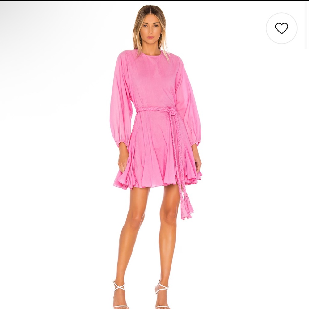 RHODE Vibrant Pink Mini Dress with Braided Tie